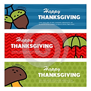 Happy Thanksgiving day. Three banners