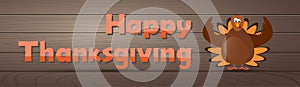 Happy Thanksgiving Day Turkey Autumn Traditional Holiday Banner