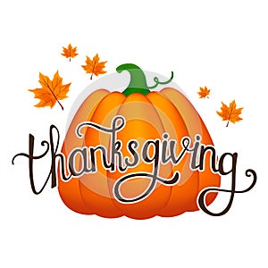 Happy Thanksgiving Day. Typography vector design. Design template. Colorful autumn leaves. Fall Autumn Harvest.