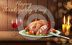 Happy Thanksgiving day vector realistic background