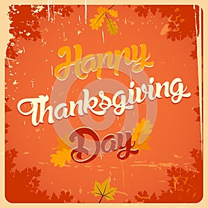 Happy Thanksgiving day vintage poster