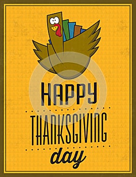 Happy Thanksgiving Day - Vintage Typographic Poster