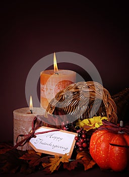 Happy Thanksgiving dining table place setting