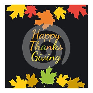 Happy Thanksgiving. Greeting card on an autumnal background.