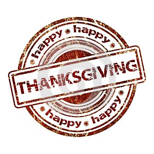 Happy Thanksgiving Grunge Rubber Stamp