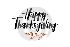 Happy Thanksgiving - hand drawn lettering typography poster