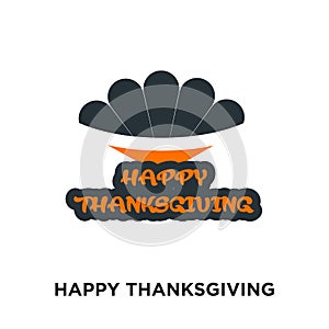happy thanksgiving logo isolated on white background for your we