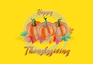 Happy Thanksgiving pumpkins greetings card