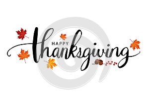 Happy Thanksgiving Text Calligraphy Vector illustration