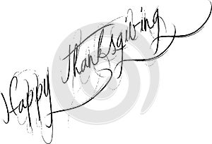 Happy Thanksgiving text sign illustration