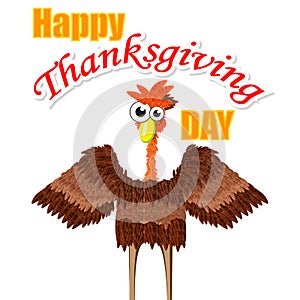 Happy thanksgiving turkey cartoon
