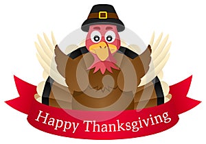 Happy Thanksgiving Turkey with Ribbon
