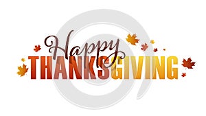 HAPPY THANKSGIVING typography banner in autumn colors