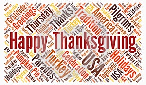 Happy Thanksgiving word cloud