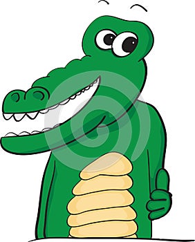 Happy thumbs up alligator