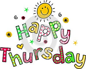 Happy Thursday Cartoon Text Clipart