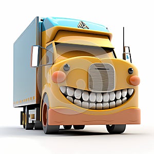 Happy Tiny Truck Driver. Generative AI