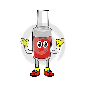 Happy tipex cartoon illustration with a white background