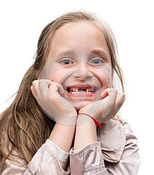Happy toothless girl