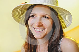 Happy tourist woman in summer casual clothes hat