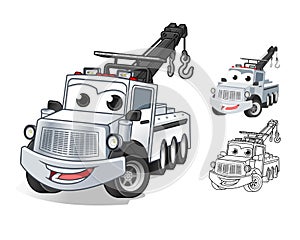 Happy Tow Truck Cartoon Character Design