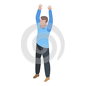 Happy trader icon, isometric style