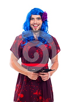 Happy transvestite portrait