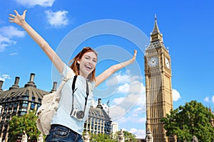 Happy travel woman in London