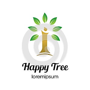 Happy Tree logo or symbol template design photo