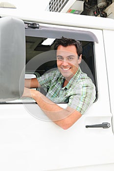 Happy truck driver