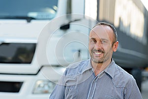 happy truck driver smiling at camera