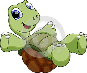 Happy turtle catoon