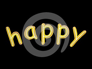 Happy Type neon sign lighting Holiday decoration