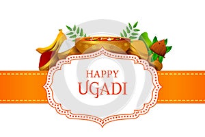 Happy Ugadi holiday religious festival background for Happy New Year of in India