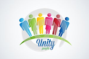 Happy unity people logo vector