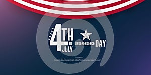 Happy USA Independence Day 4th Of July with an American flag concept, Poster, and template design vector illustration.