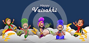 Happy Vaisakhi New Year festival of Punjab India