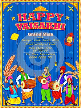 Happy Vaisakhi Punjabi festival celebration background