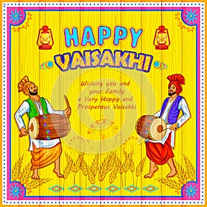 Happy Vaisakhi Punjabi festival celebration background