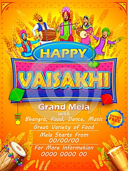 Happy Vaisakhi Punjabi festival celebration background