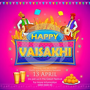 Happy Vaisakhi Punjabi festival celebration background