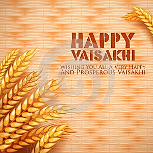 Happy Vaisakhi Punjabi spring harvest festival of Sikh celebration background