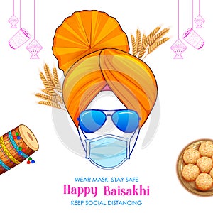 Happy Vaisakhi Punjabi spring harvest festival of Sikh celebration background