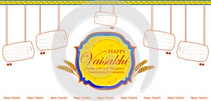 Happy Vaisakhi Punjabi spring harvest festival of Sikh celebration background