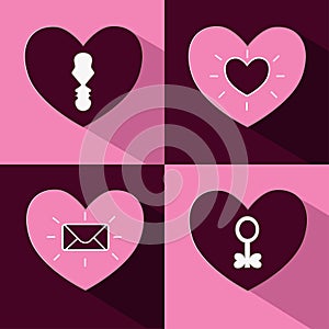 Happy Valentin set vektor icons