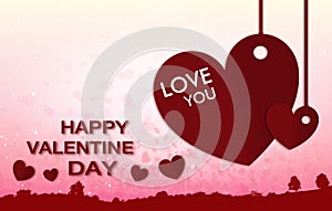 Happy valentine day background and Blur and Select focus background