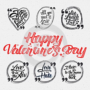 Šťastný Valentýn je kaligrafické citace o 