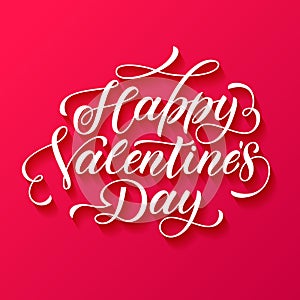 Happy Valentine Day card love text calligraphy vector greeting