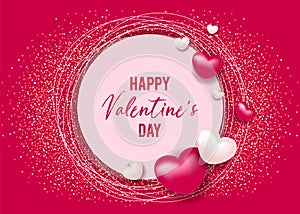 Happy valentine day festive layout template design.