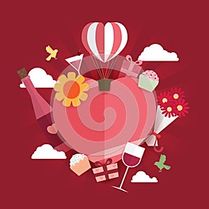 Happy Valentine Day icon design